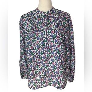 Banjanan Floral Pintuck Long Sleeve Buttoned Peasant Blouse Size Small N…